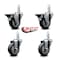 Service Caster 3.5'' Thermoplastic Rubber Swivel 3/4'' Square Stem Caster Set 2 Brake, 4PK SCC-SQ20S3514-TPRB-PLB-34-2-S-2 - alternate 2